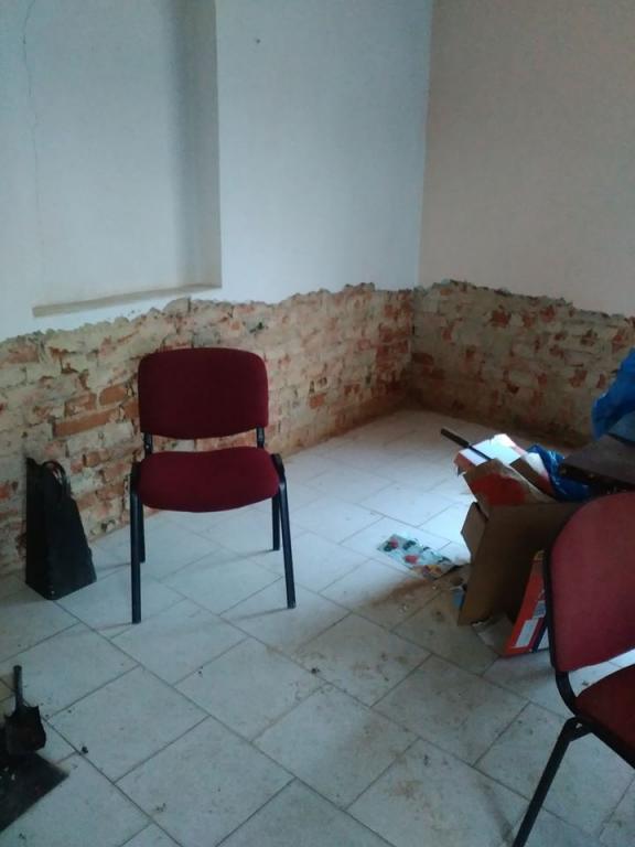 první z&nbsp;oprav klubovny ve&nbsp;Stroupči